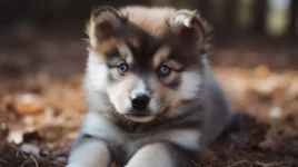 Roxy the pomsky with a water ballon - Pomsky Dog