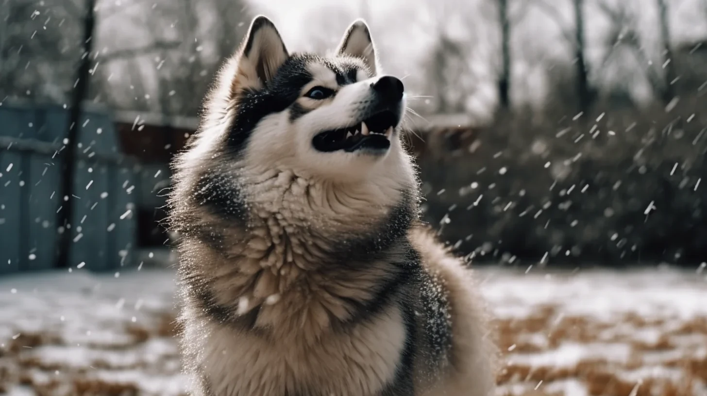 Adult Pomsky outdoors in snow for a practical care, grooming, training, owner-fit, and health FAQ