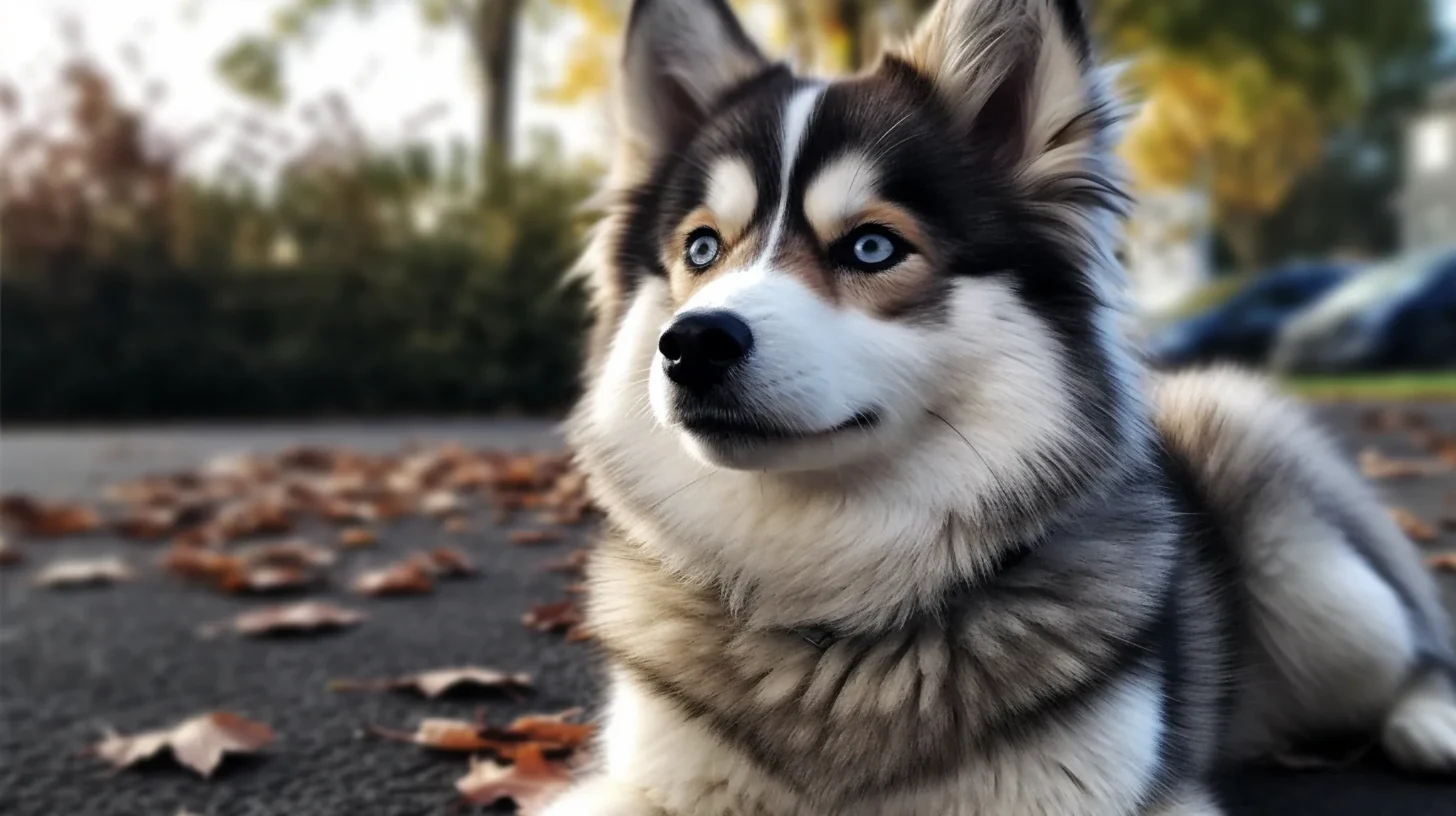 Husky-look Pomsky used as visual context for a Pomsky and Teacup Pomeranian comparison