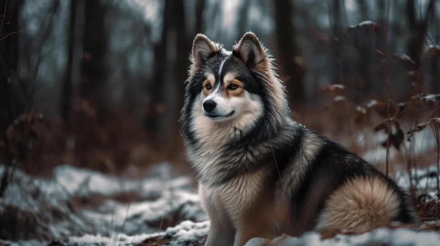 Pomsky with a thick double coat for a coat types colors and shedding guide