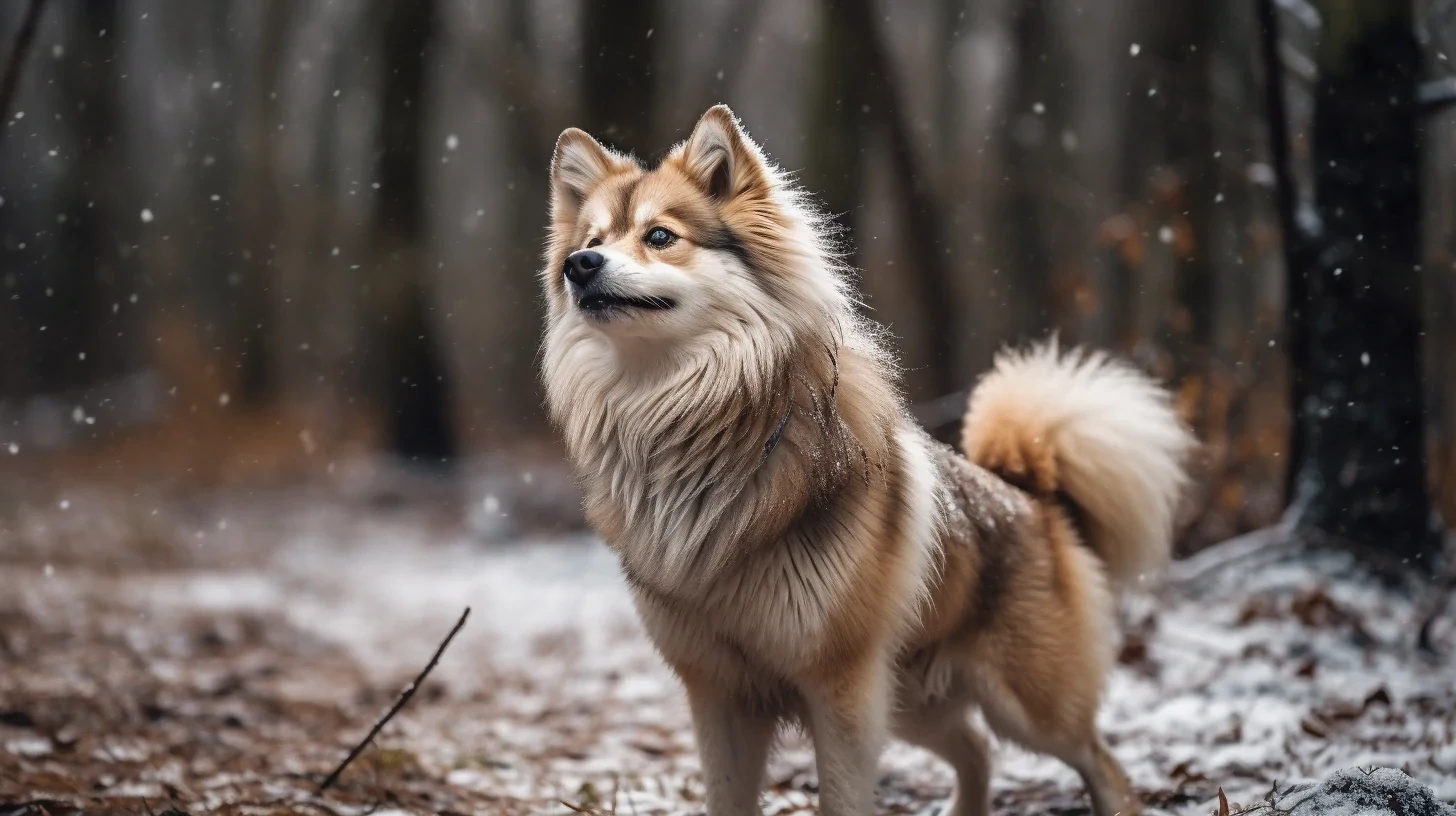 Pomsky in a natural outdoor setting for a daily care, grooming, training, and health guide