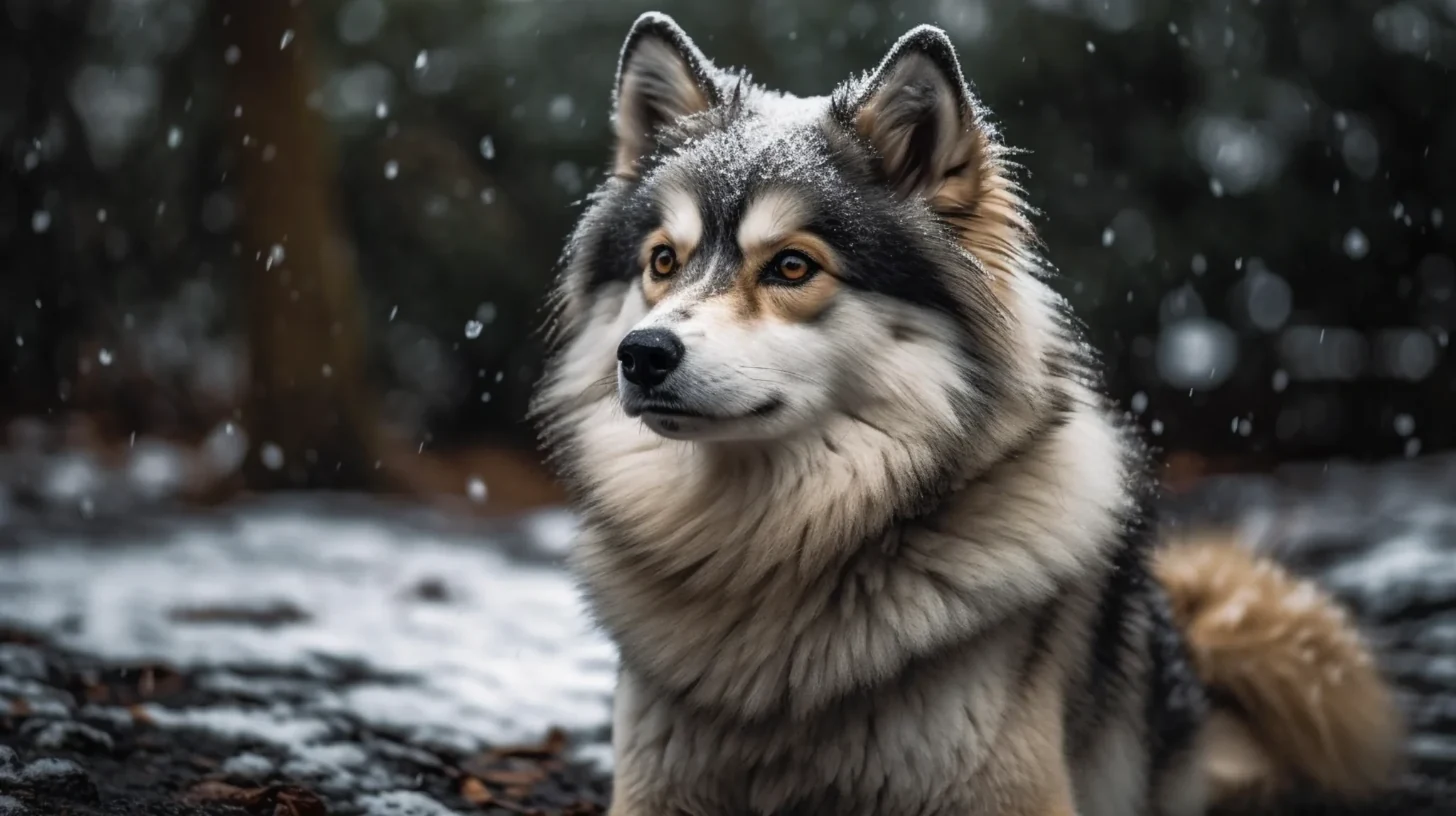 Pomsky with a thick coat for a first at-home grooming checklist