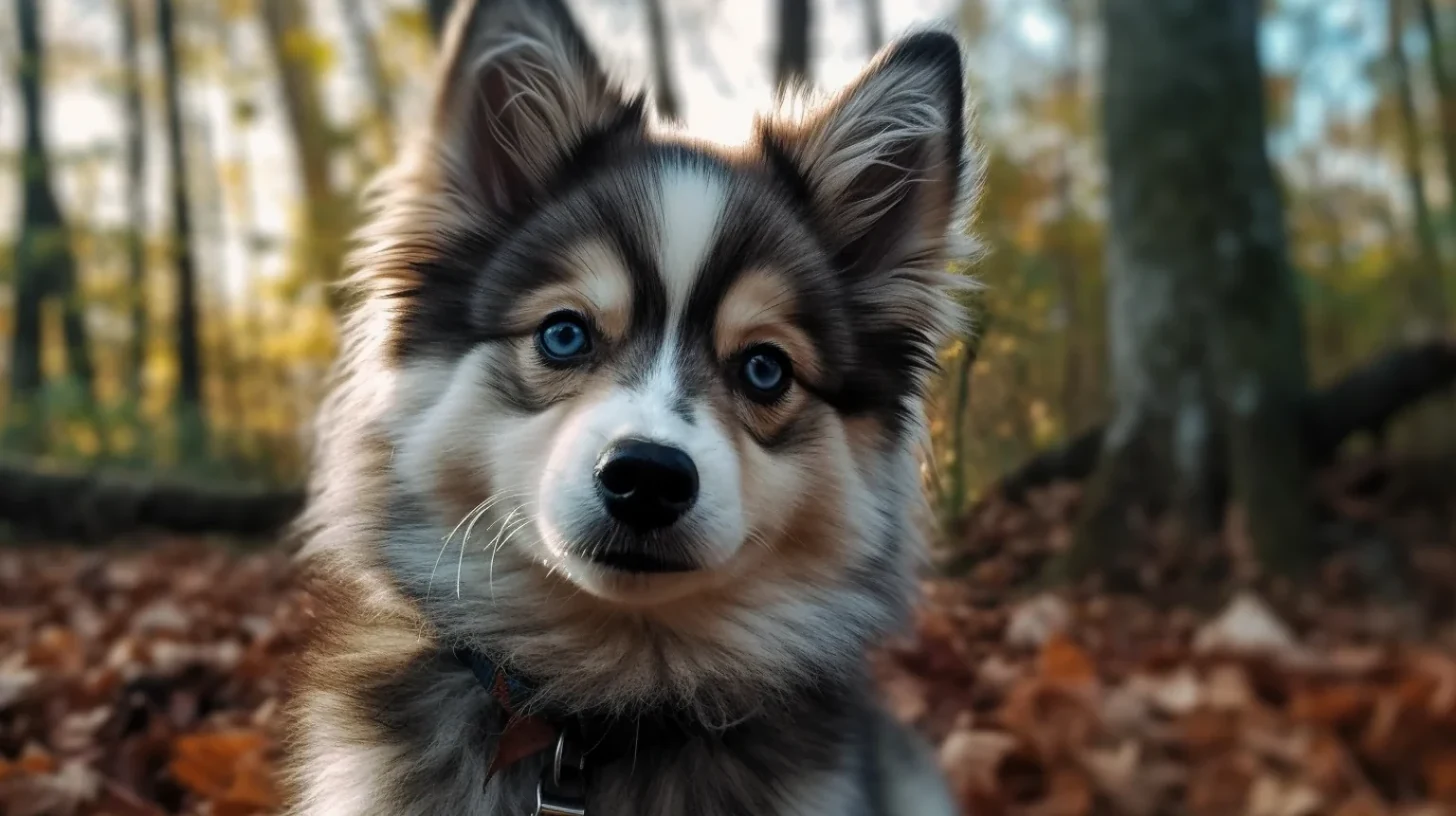 Pomsky outdoors for a healthy weight, body condition, and gentle activity guide