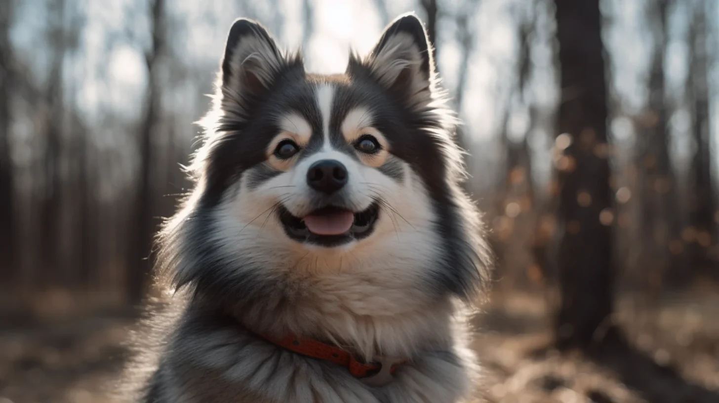 Pomsky used as visual context for humane barking help instead of no-bark collars
