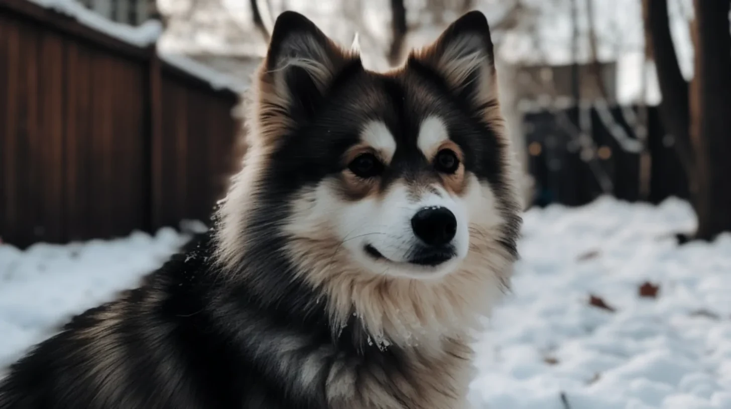 Pomsky puppy outdoors for an age-by-age puppy food and safe feeding plan